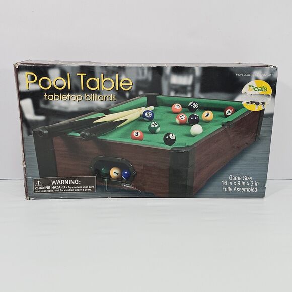 Greenbrier International Tabletop Billiards Pool Game 16"x9"x3" Mini Set - Picture 1 of 6